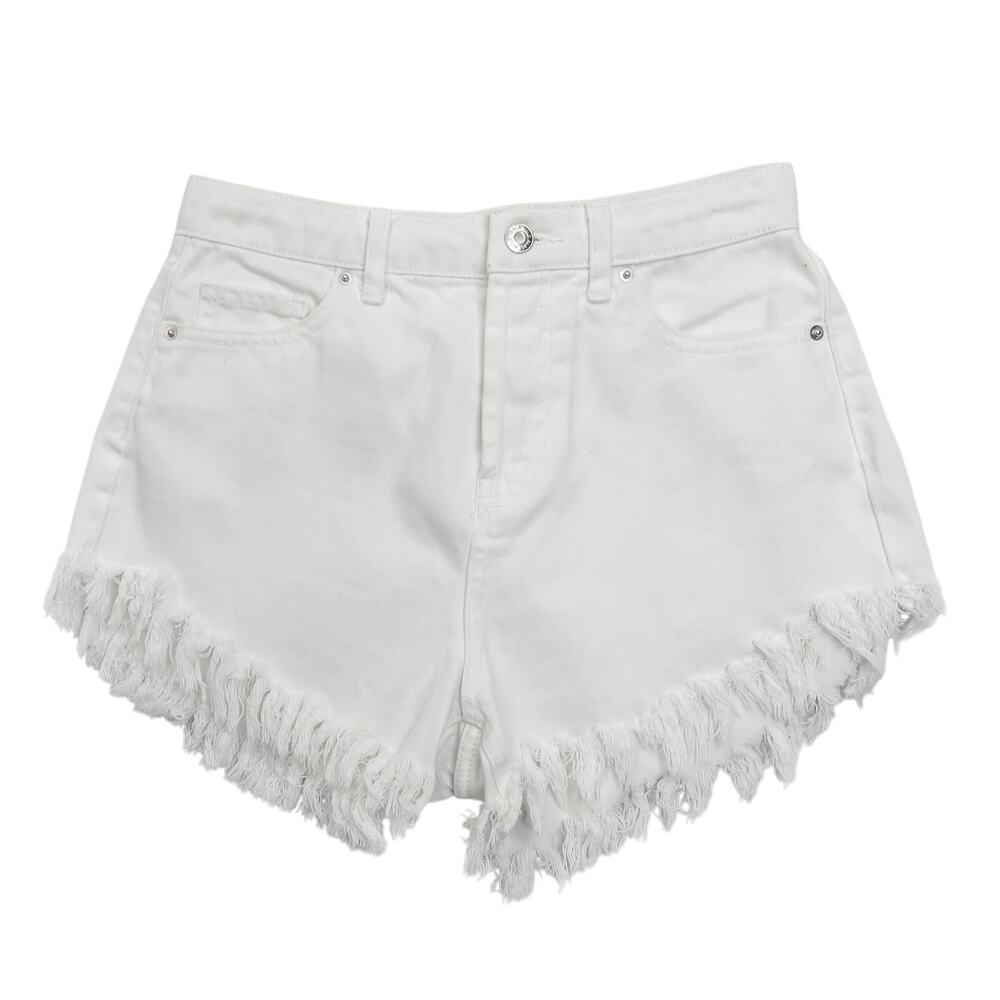 Wild Fable High Rise Shorts White Ripped Jean Shorts Cut Off Shorts Size 0 - Picture 2 of 8